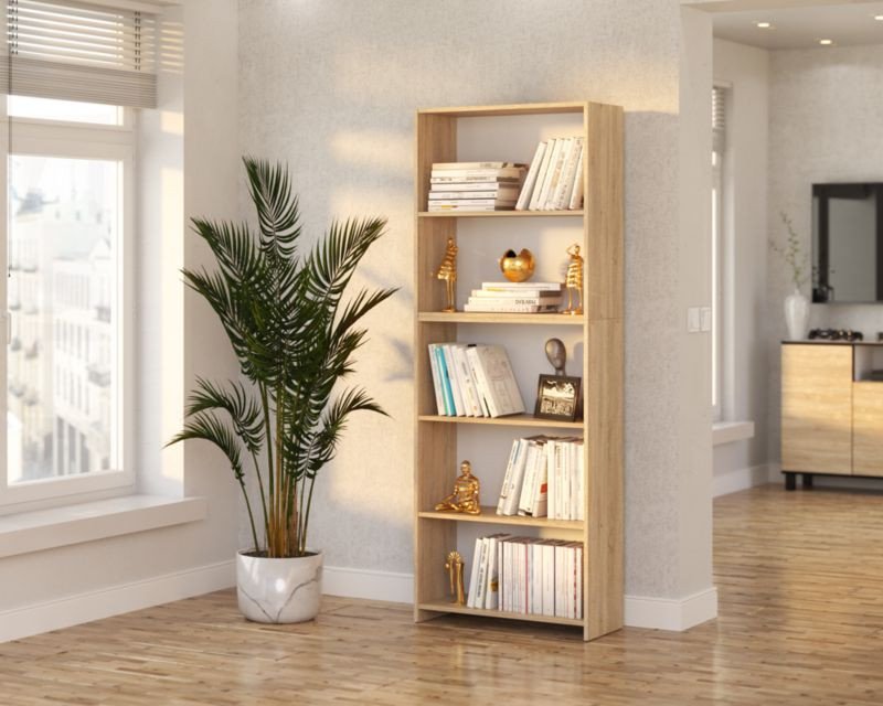 Regał Na Książki 70cm Pella Segregatory Słupek Półka Na Zabawki Dąb Sonoma