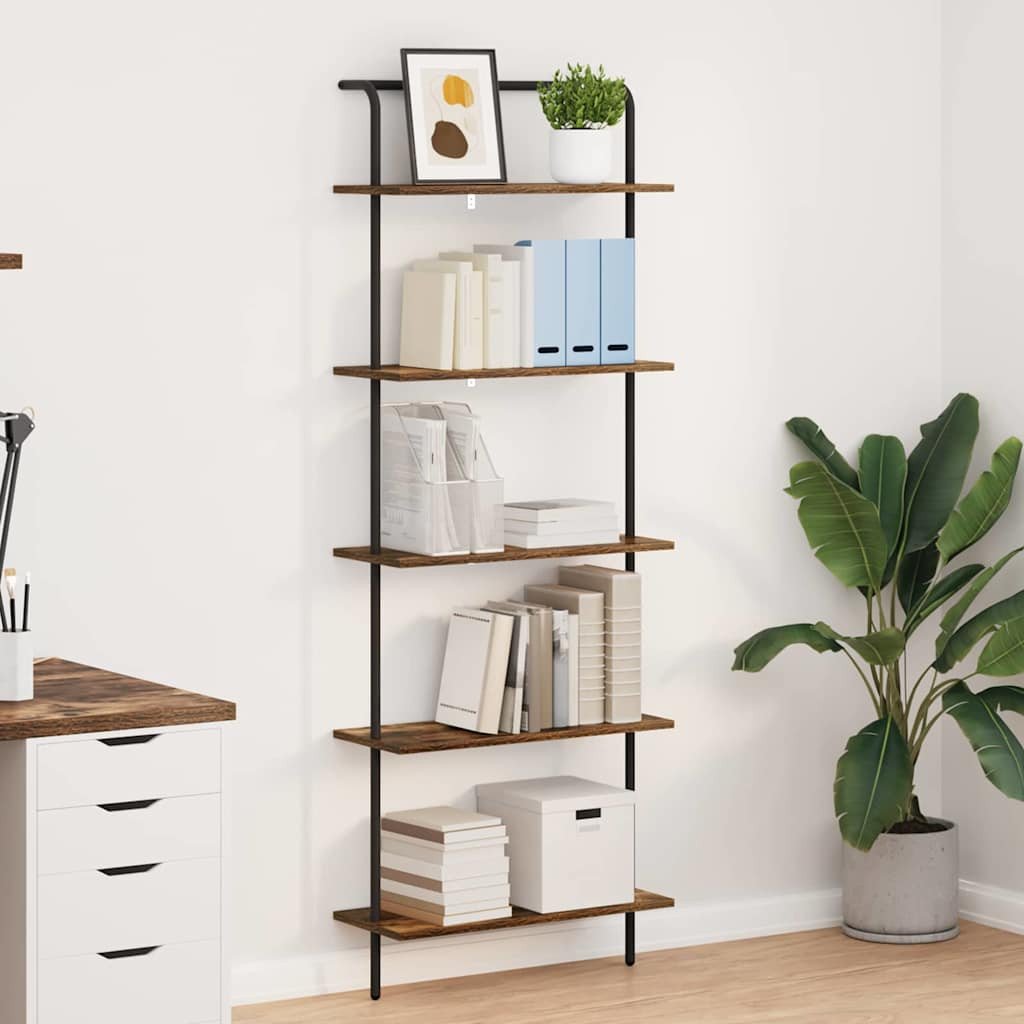 vidaXL Półka na książki Wędzony dąb 60 x 24 x 168 cm