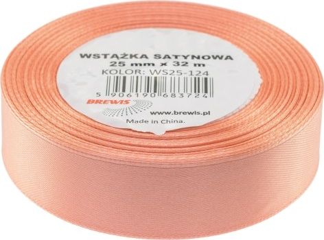 BREWIS Wstążka satynowa BREWIS 25mm/32mm kolor 124 łososiowy Brewis