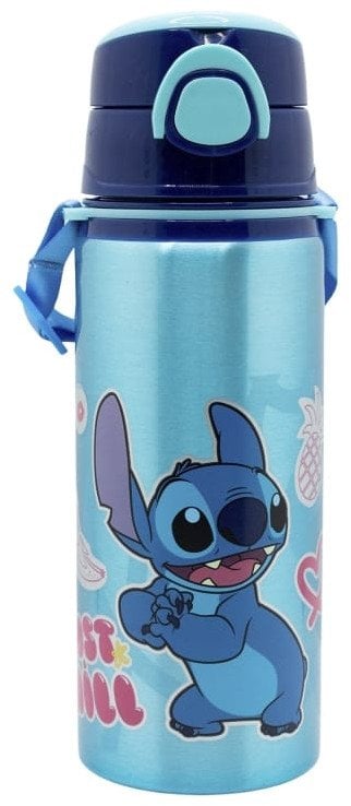 Disney Stitch - Bidon aluminiowy ze słomką i paskiem 730 ml