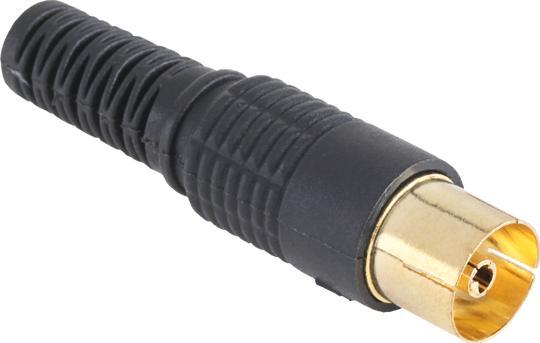 Gniazdo antenowe TV na kabel długie czarne złote