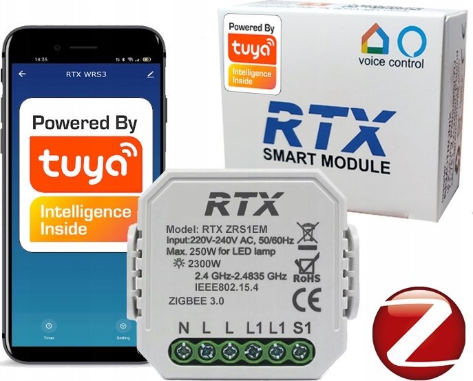 TUYA ZigBee Sterownik Przekaźnik Pomiar Energii