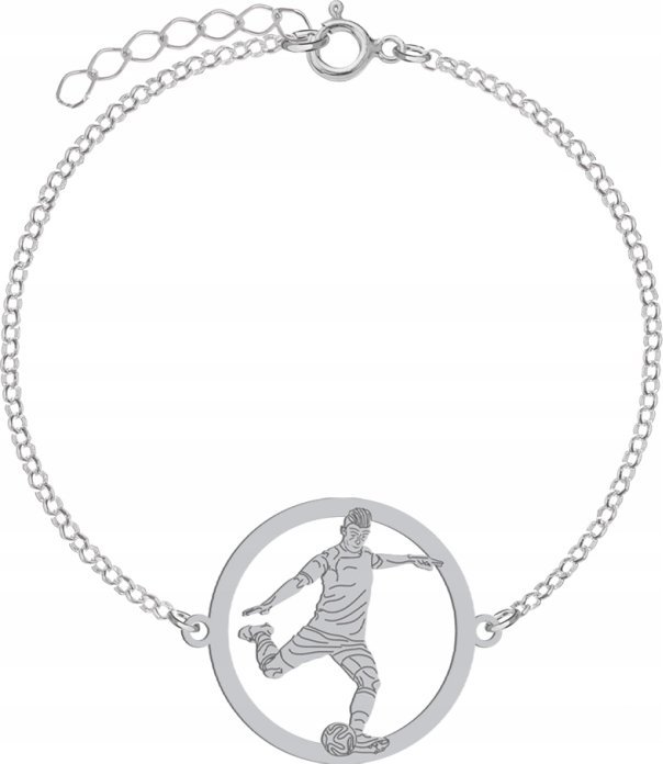 Radziszewska Jewellery Srebrna Bransoletka Piłka nożna GRAWER GRATIS