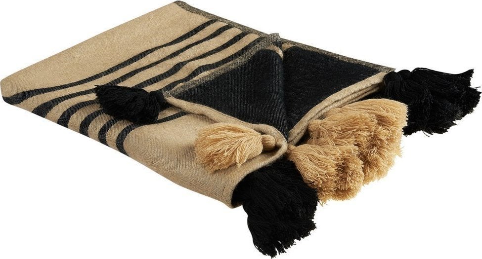 Beliani Koc 130 x 170 cm beżowy z czarnym THAPREK!