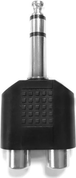 Adapter AV Aigostar Złącze audio/video jack 6.35 męski na 2x RCA żeńskie czarne Złącze audio/video jack 6.35 męski na 2x RCA żeńskie czarne