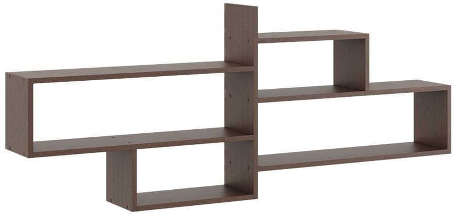 Nowoczesna półka na ścianę, regał wiszący, 170x18x68 cm, wenge, mat