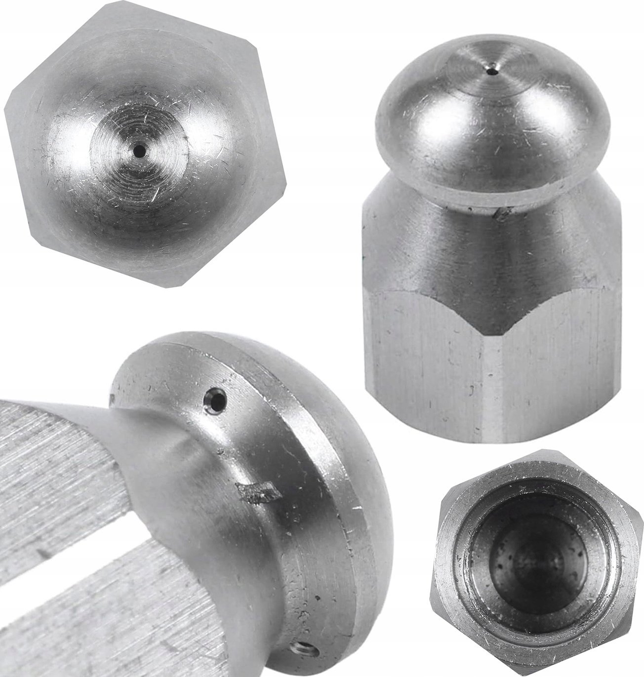 Myjka ciśnieniowa Rosfix Dysza N09 (3 otwory z tyłu + 1 z przodu), do czyszczenia kanalizacji na wąż 1/4F do myjki ciśnieniowej