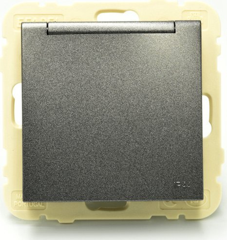 Efapel Efapel Logus90 gniazdo pojedyncze z uziemieniem ip44 grafit 90114 kwis