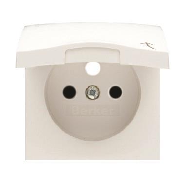 Hager Płytka czołowa do gniazd z pokrywą i przesłoną styków biała (3965838999)