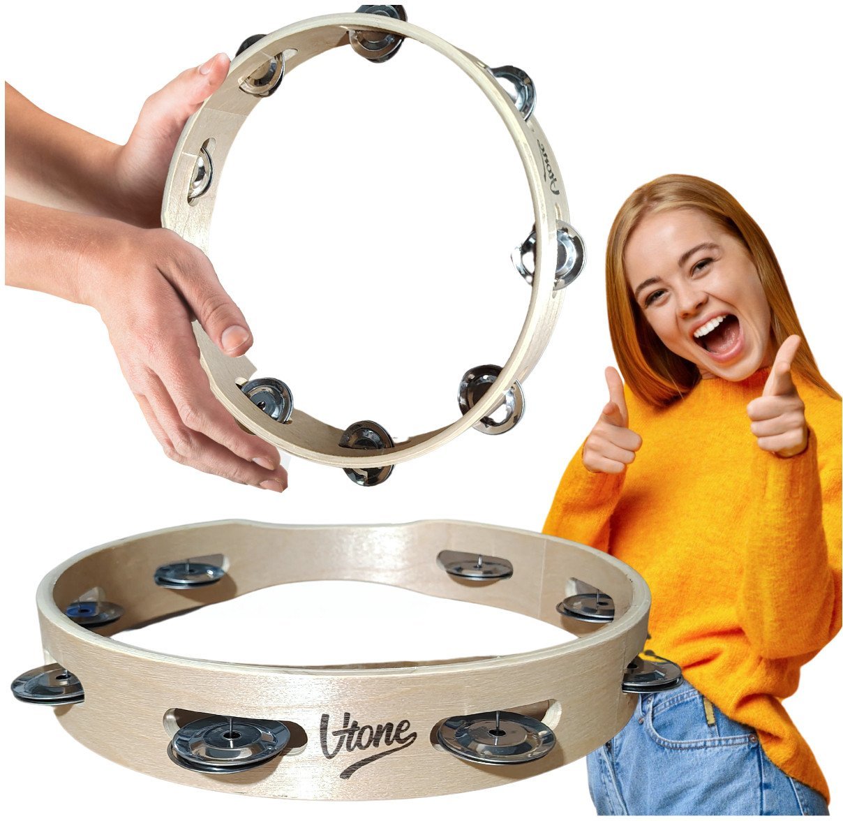 V-TONE T10 tamburyno tamburyn jednorzędowy 8 dzwon