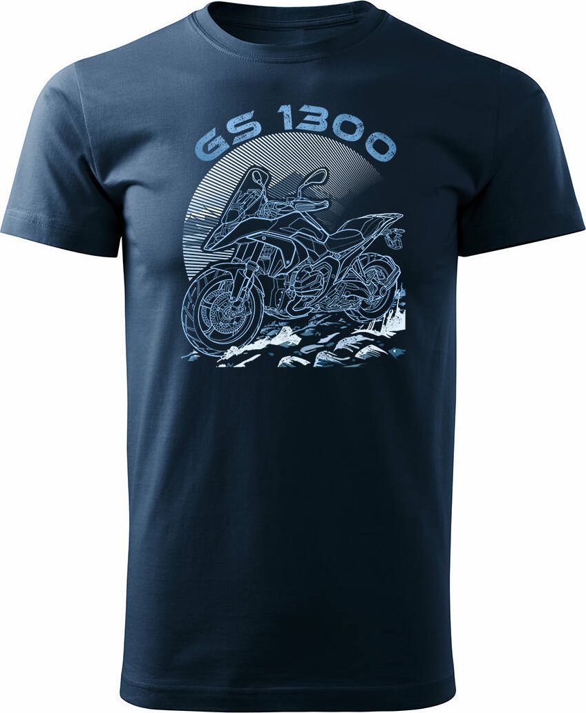 Topslang Koszulka motocyklowa z motocyklem na motor BMW GS R 1300 ADVENTURE męska granatowa REGULAR L