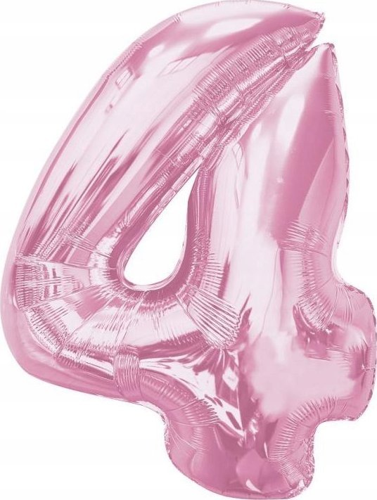 GoDan Balon foliowy cyfra 4 jasnoróżowa Smart 92cm