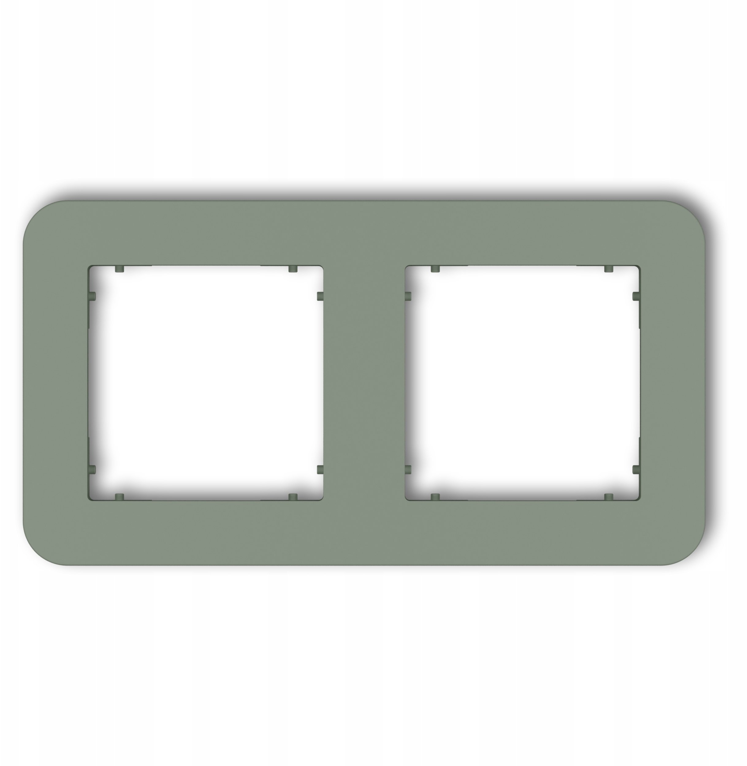 Karlik MINI Ramka uniwersalna podwójna zaokrąglona z tworzywa w kolorze szałwiowym 61MRTZ-2