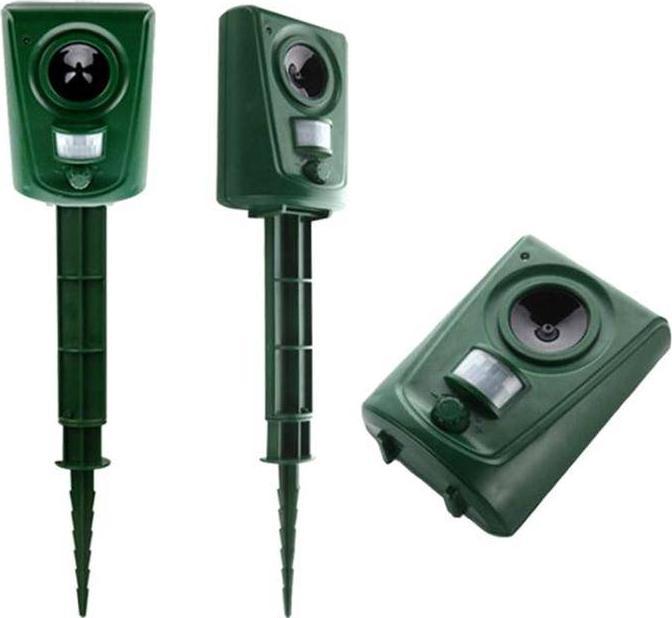 Aptel ULTRADŹWIĘKOWY ODSTRASZACZ ZWIERZĄT z Czujnikiem Ruchu zielony OD6A