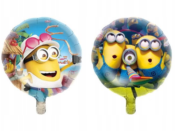 Balon Foliowy Na Hel OKRĄGŁY - MINIONKI - śr. 45cm