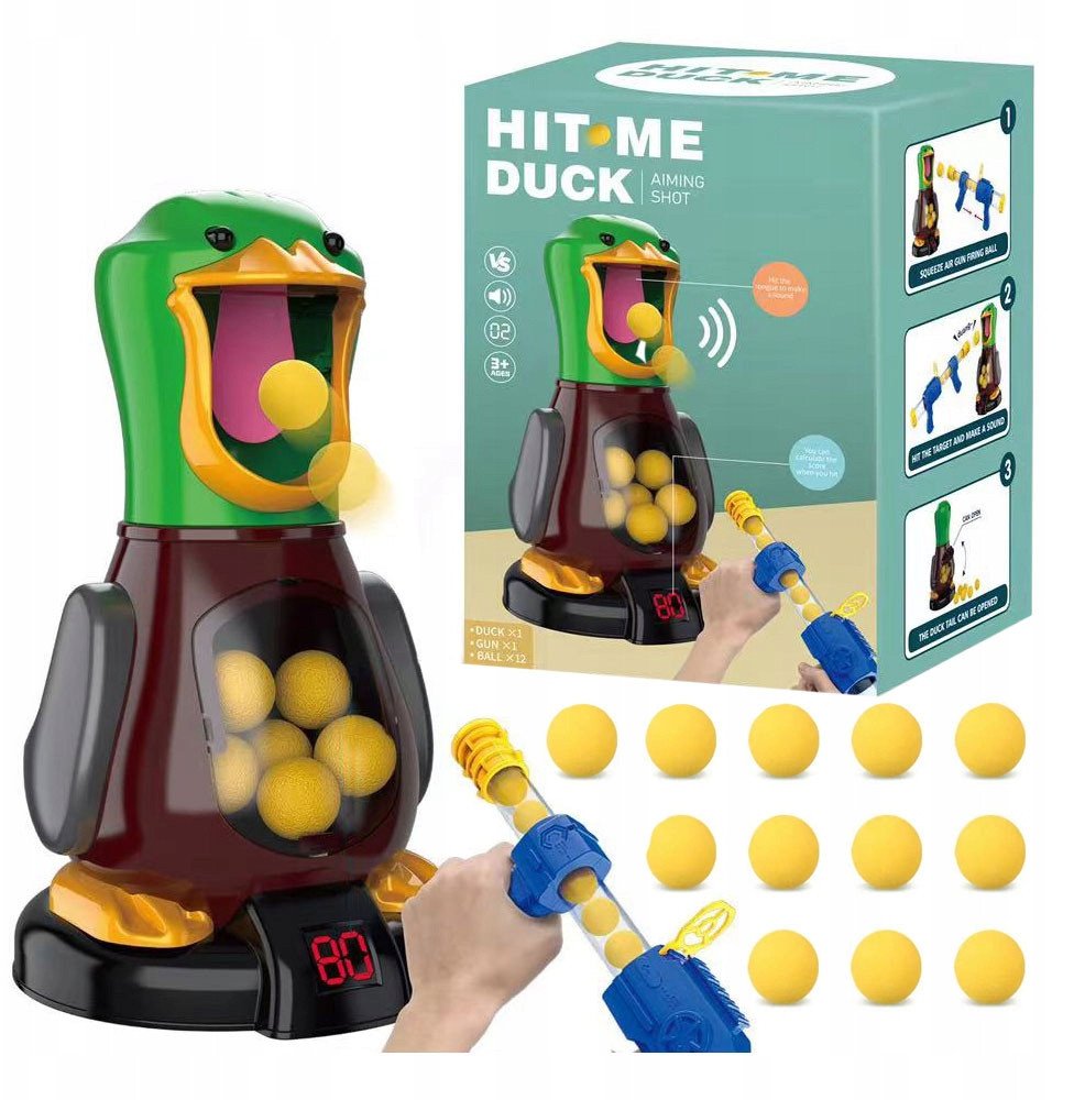 Głodna Kaczka Pistolet Kulki +Licznik Punktów Lcd