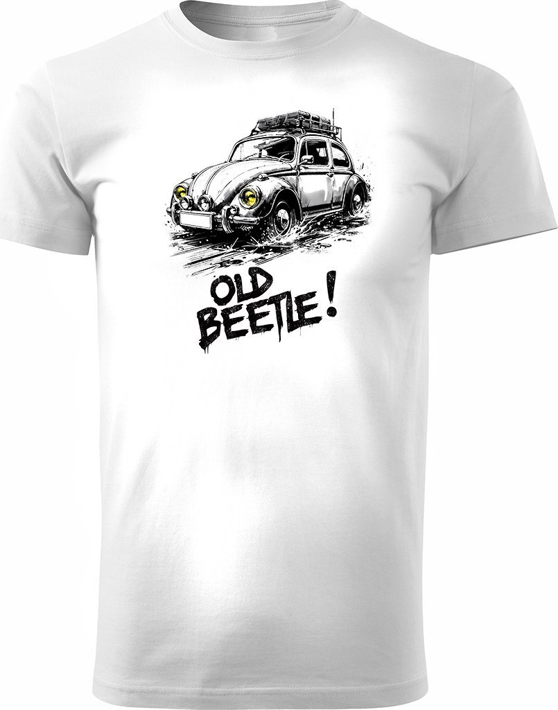 Koszulka VW Beetle garbus z samochodem garbusem męska biała REGULAR XL