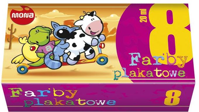 Pulio Mona Farby plakatowe 8kol 20ml EKO MONA - MONA FE8