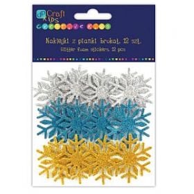 DP Craft Naklejki z pianki brokatowe śnieżynki