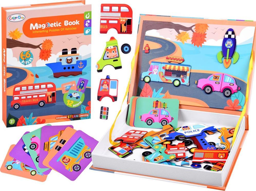 Jokomisiada Książka układanka magnetyczna POJAZDY 66ele ZA3767