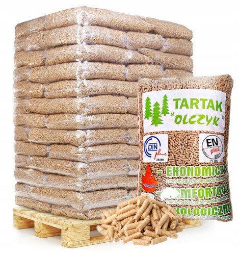 Pellet Olczyk paleta 65 worków 975 kg certyfikowany opał drzewny
