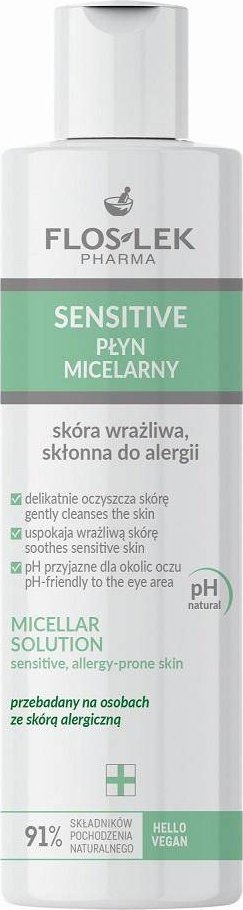 Floslek Flos-Lek, Sensitive Płyn micelarny do skóry wrażliwej, 225 ml - Długi termin ważności!