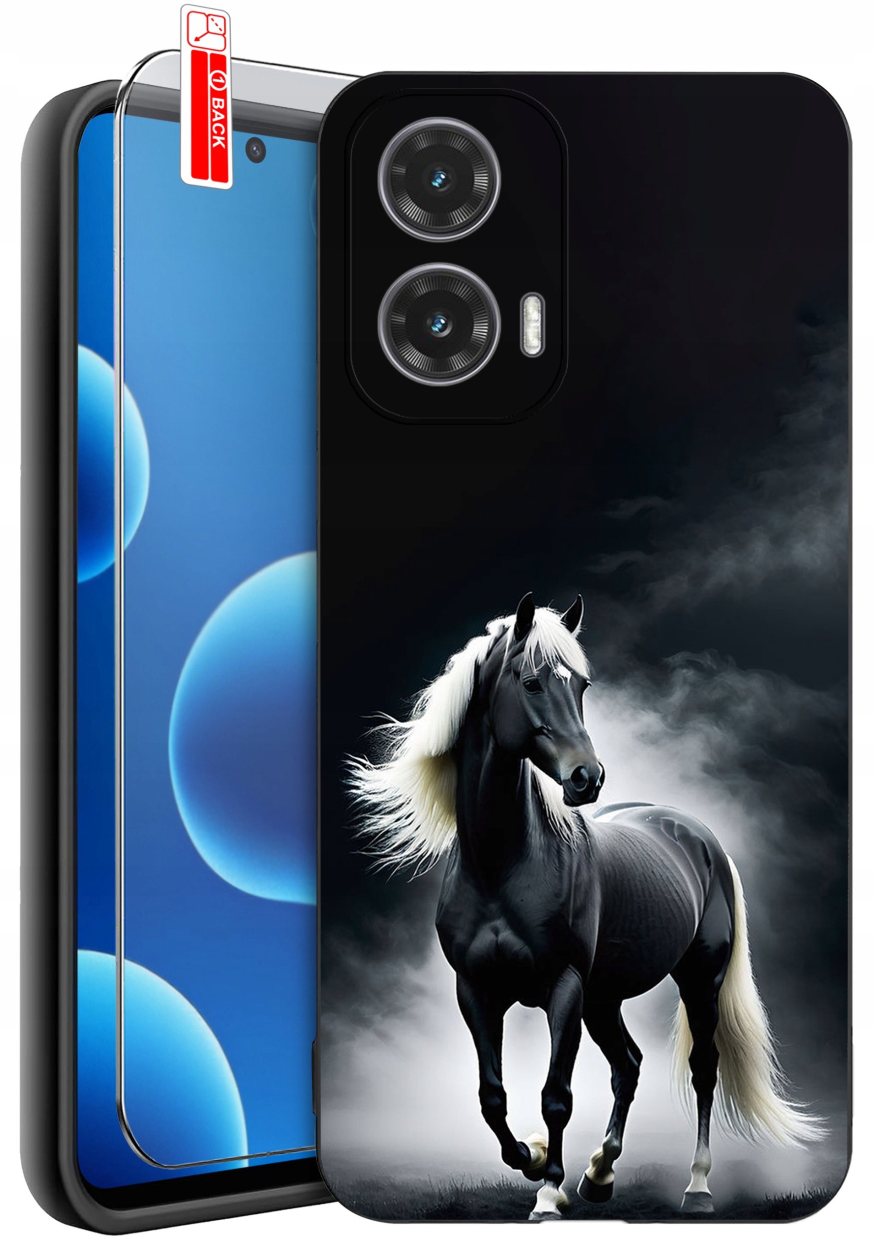 ETUI do Motorola Moto G45 5G | WZORY | SILIKONOWE MATT CASE + SZKŁO 9H