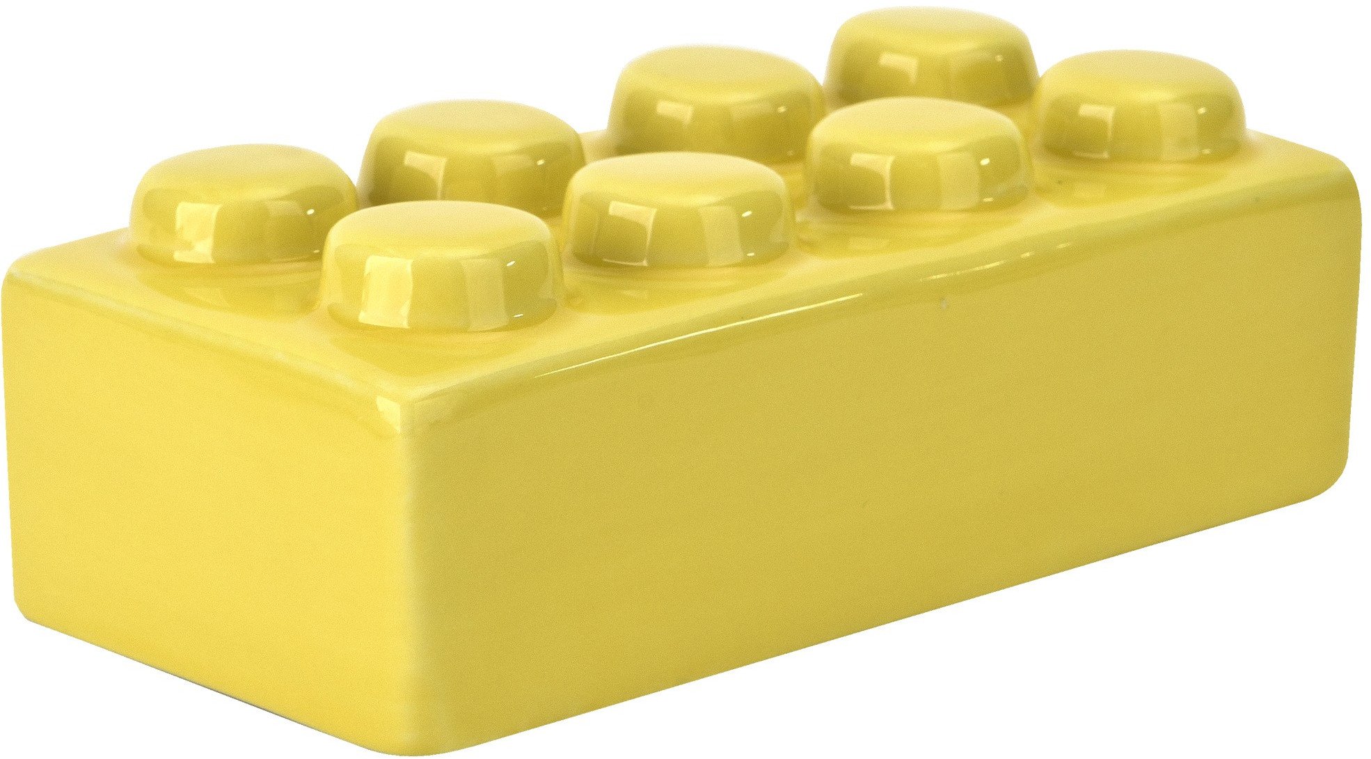 Skarbonka ceramiczna Klocek żółta 16x8x6 cm