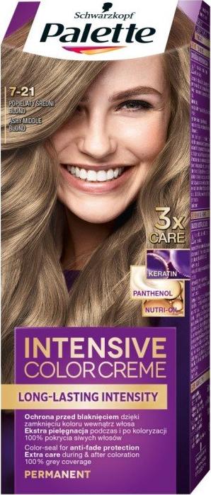 Palette PALETTE_Intensive Color Creme Hair Colorant farba do włosów w kremie 7-21 Popielaty Średni Blond