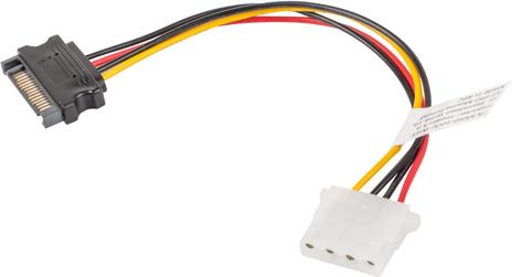 Lanberg Molex - SATA, 0.15m, Wielokolorowy (CA-SAHD-10CU-0015)