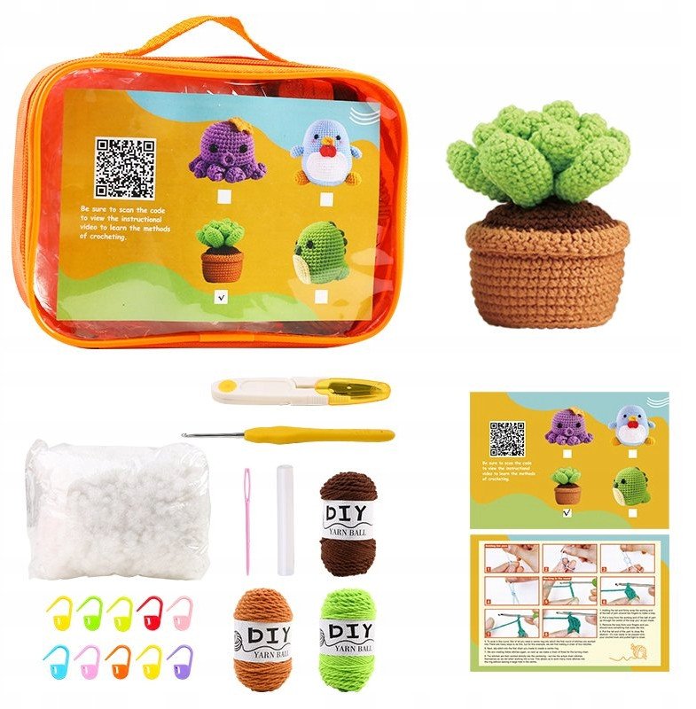 Zestaw do SZYDEŁKOWANIA Kompletny ZRÓB TO SAM DIY Prezent Dzieci ROŚLINKA