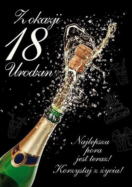 Stamp Karnet Party naklejany B6+koperta Urodziny 18 wz12