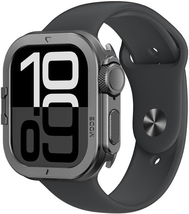 Etui metalowe AMAZINGTHING Titan Pro na Apple Watch 11 46mm aluminiowe - czarne