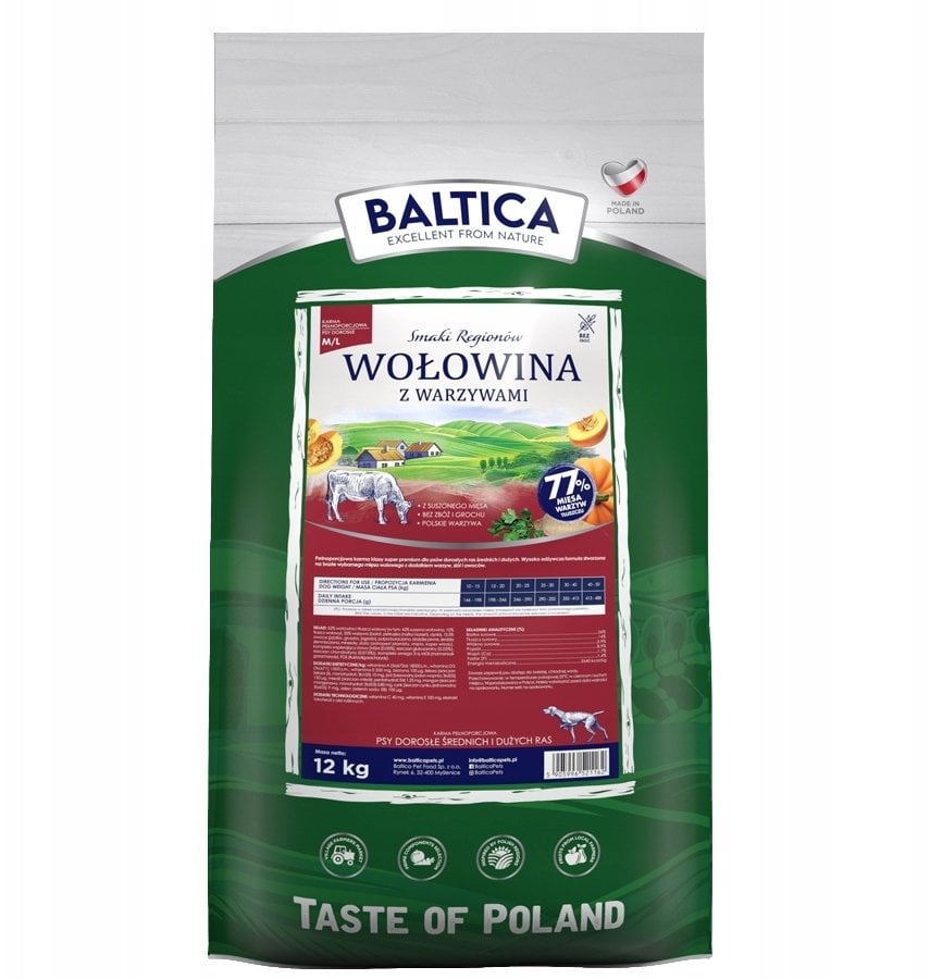 BALTICA SMAKI REGIONÓW Wołowina z warzywami M / L 12kg