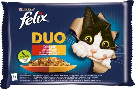 Nestle FELIX sasz.4x85g DUO WIEJSKIE SMAKI w galaretce /12