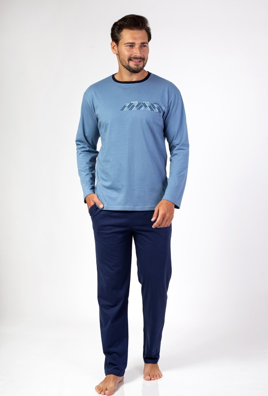 Regina Piżama męska z długim rękawem długie spodnie 466 2XL 2XL