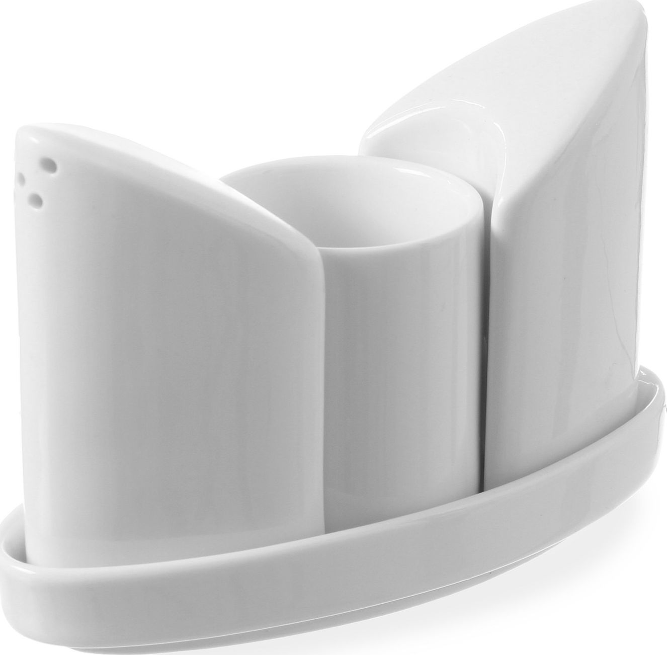 Hendi Zestaw do przypraw solniczka pieprzniczka wykałaczki biała porcelana - Hendi 786420 Zestaw do przypraw solniczka pieprzniczka wykałaczki biała p