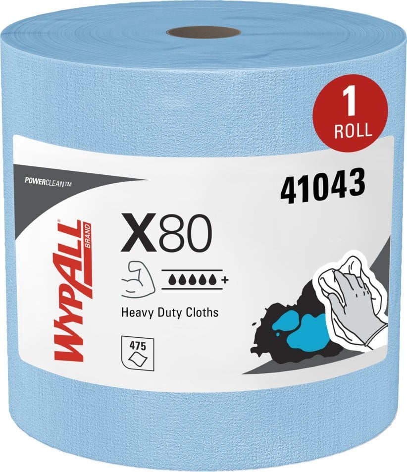 WYPALL Kimberly-Clark X80 - Czyściwo w dużej roli, perforowane - Niebieskie