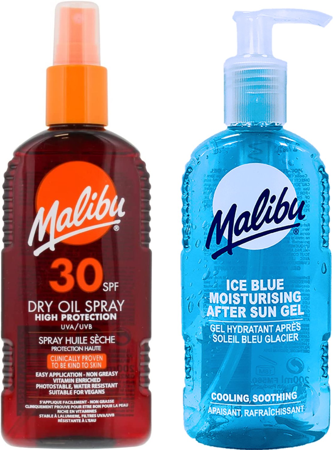 Malibu Olejek Brązujący SPF30 200ml + Żel Po Opalaniu 200ml