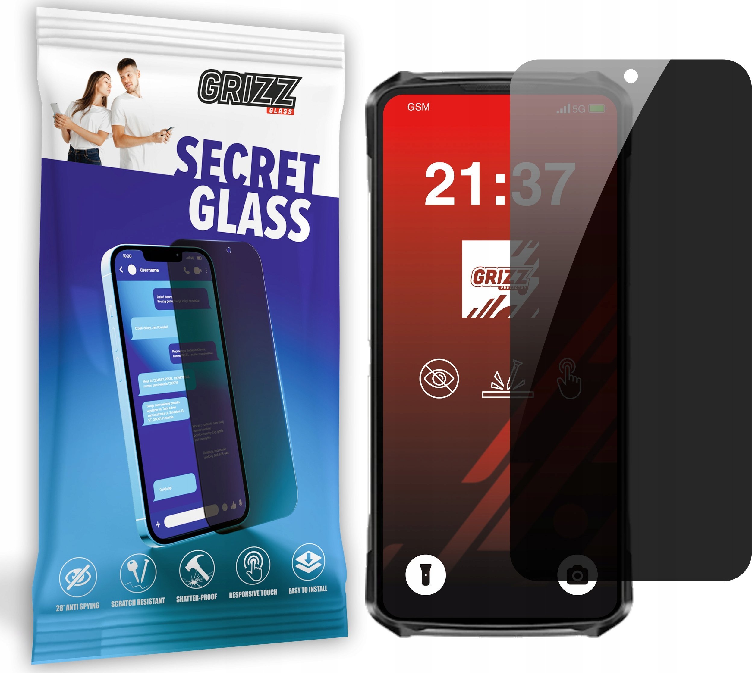 Szkło prywatyzujące GrizzGlass SecretGlass do Doogee S119
