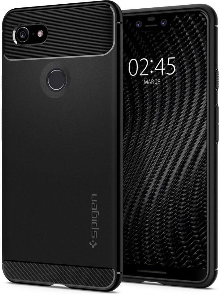 Spigen Rugged Armor żelowe etui carbon Google Pixel 3 XL czarny (Black)