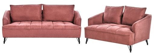 Beliani Komplet wypoczynkowy 5-osobowy burgundowy HOBRO