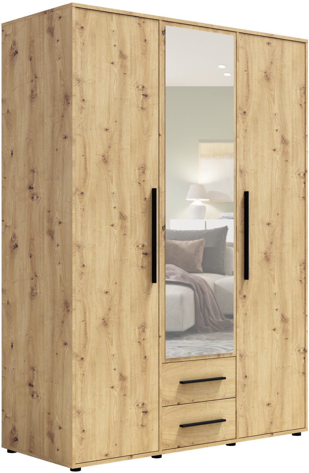 Szafa Modena SZ3D2SZ w kolorze dąb artisan z lustrem