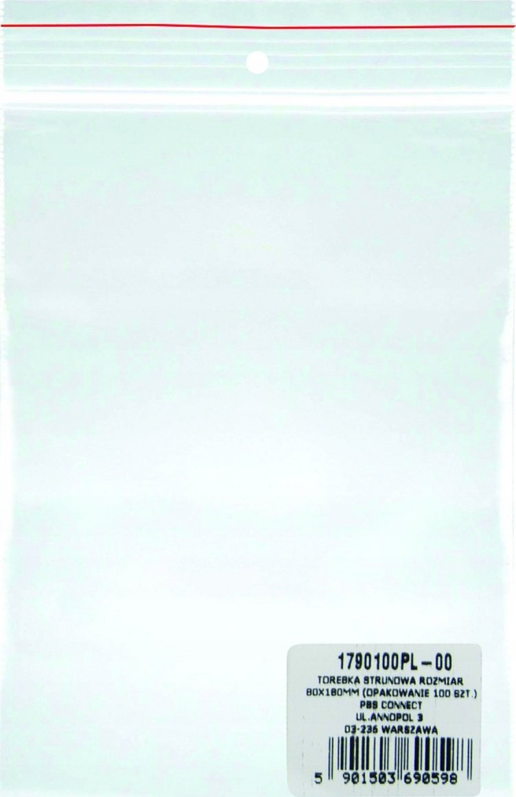 Office Products Torebka strunowa OFFICE PRODUCTS, LDPE, 80x180mm, 100szt., transparentna