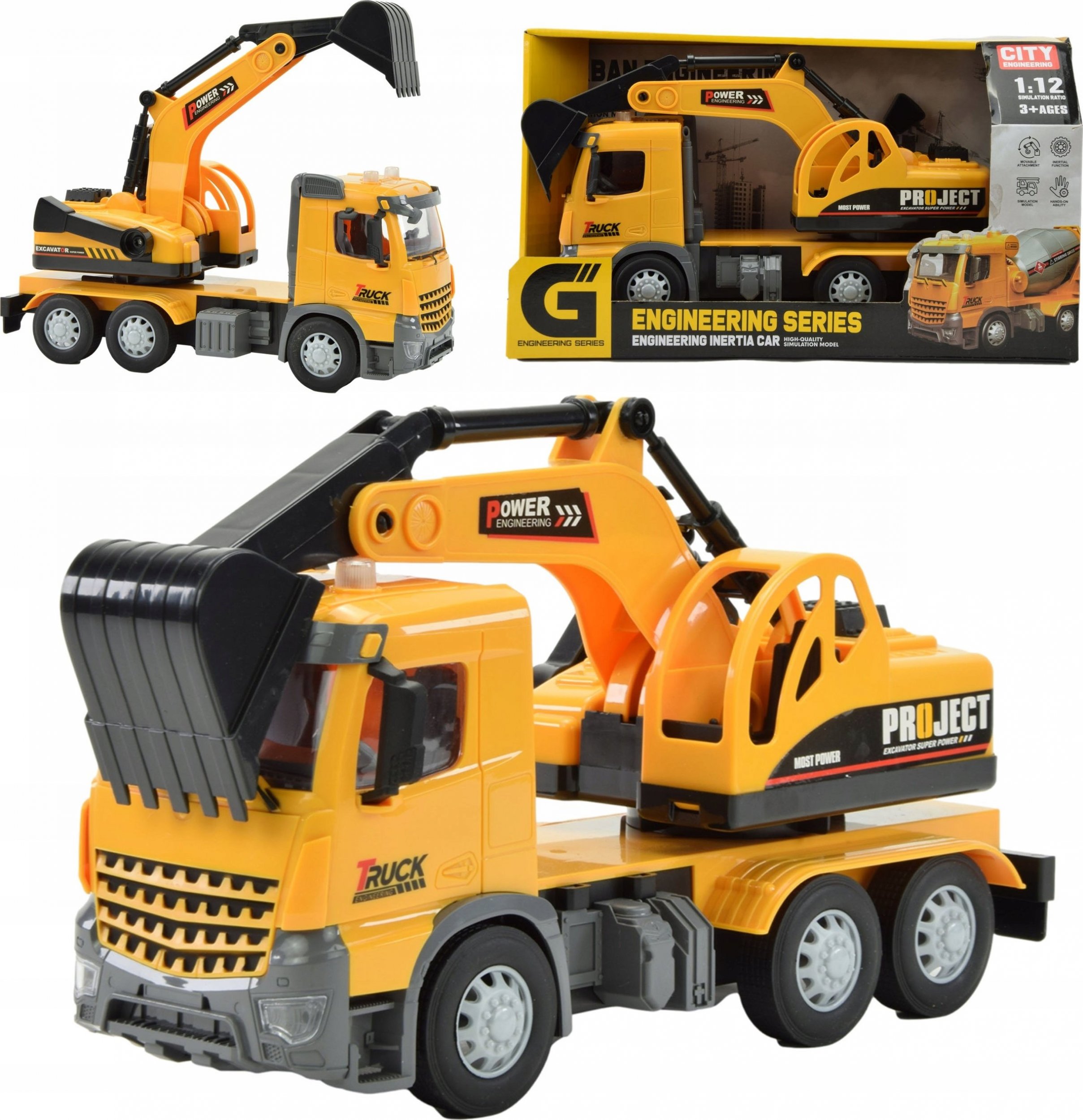 Skleplolki DUŻA CIĘŻARÓWKA Z KOPARKA AUTO SAMOCHÓD ZABAWKA