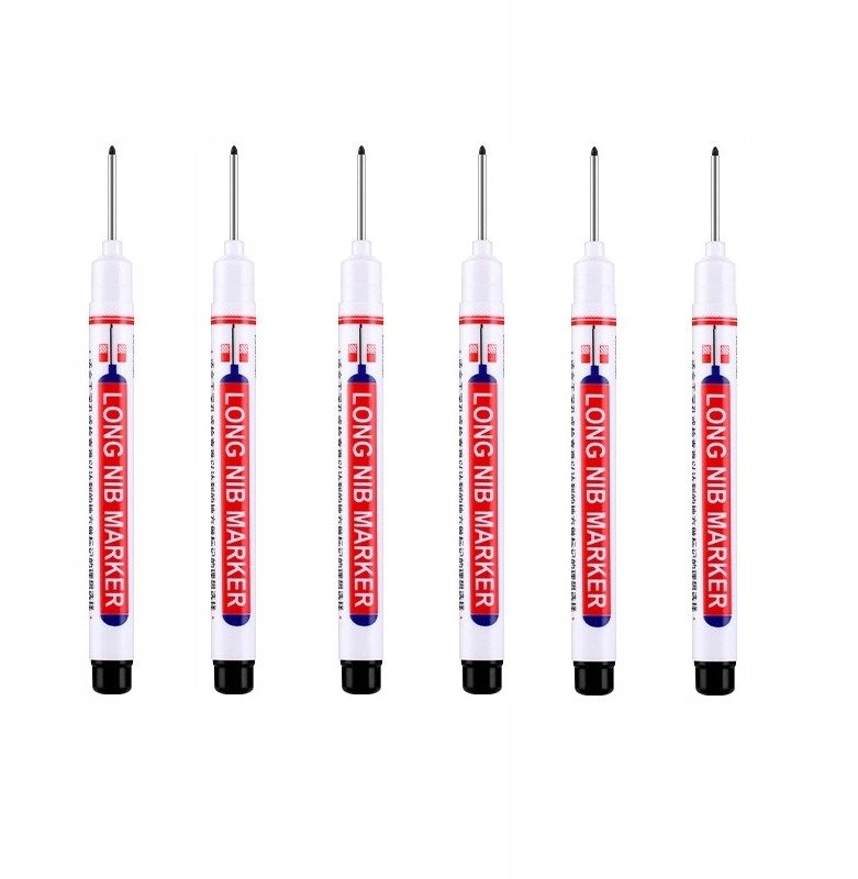 MARKER Budowlany DO GŁĘBOKICH OTWORÓW 6szt CZARNE