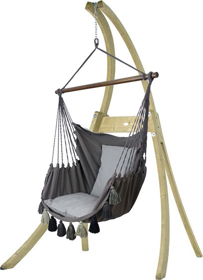 Koala Zestaw hamakowy: fotel AHC-10 ze stojakiem drewnianym Atlas, szary AHC-10-AT