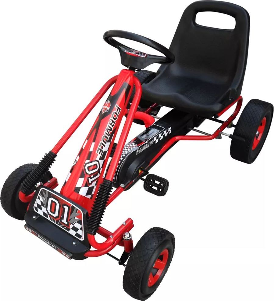 vidaXL Gokart dla dzieci, z pedałami, czerwony