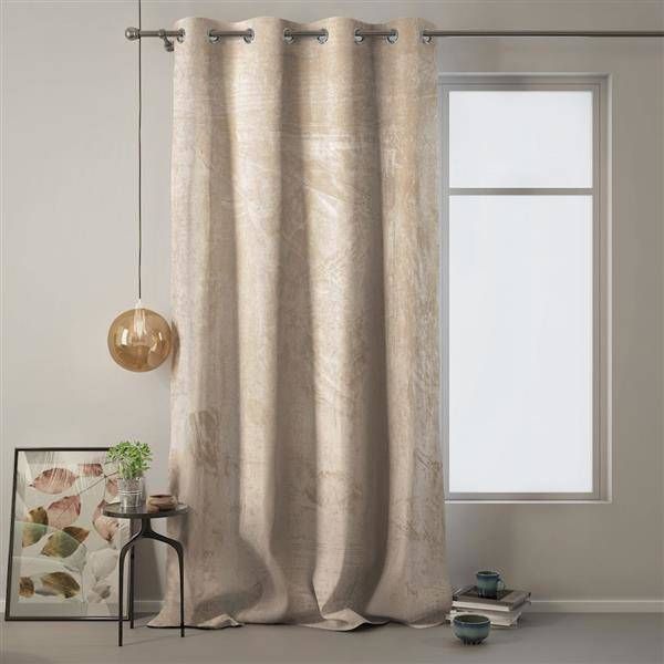AmeliaHome Zasłona Velvet na przelotkach Krem 140X270