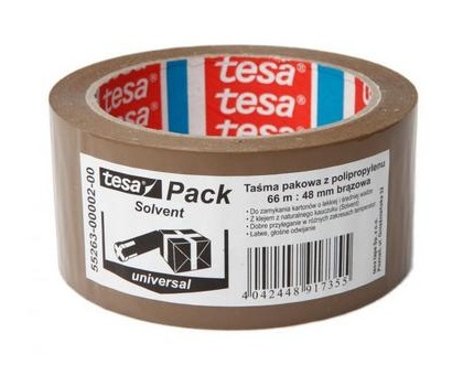 Tesa Taśma pakowa uniwersalna Solvent 66m 48mm brązowa (H5526302)